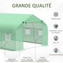 Voir la diapositive 4 : OUTSUNNY Serre tunnel de jardin 3,5 x 3 x 2 m grande taille 6 fenêtres vert