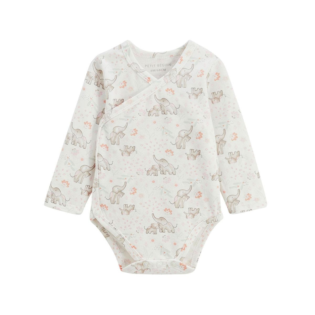 Petit Béguin Lot de 2 bodies bébé manches longues ouverture croisée Badian