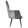 Voir la diapositive 4 : VIDAXL Chaise a oreilles Gris Cuir veritable