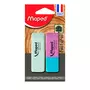 MAPED  Lot de 1 gomme blanche dessin + 1 gomme double face Natural
