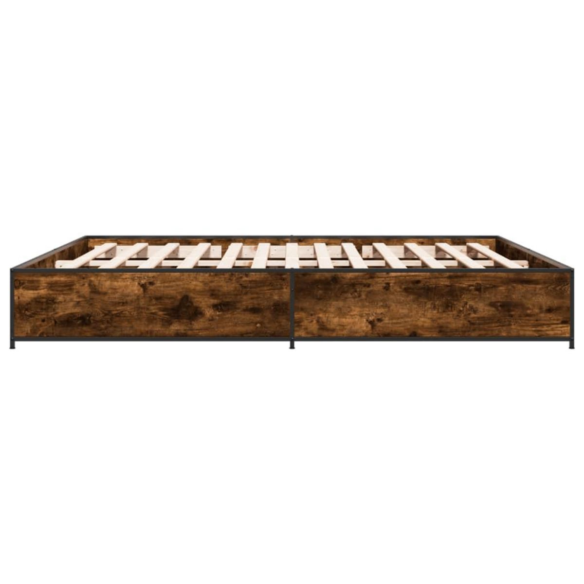 VIDAXL Cadre de lit sans matelas chene fume 200x200 cm