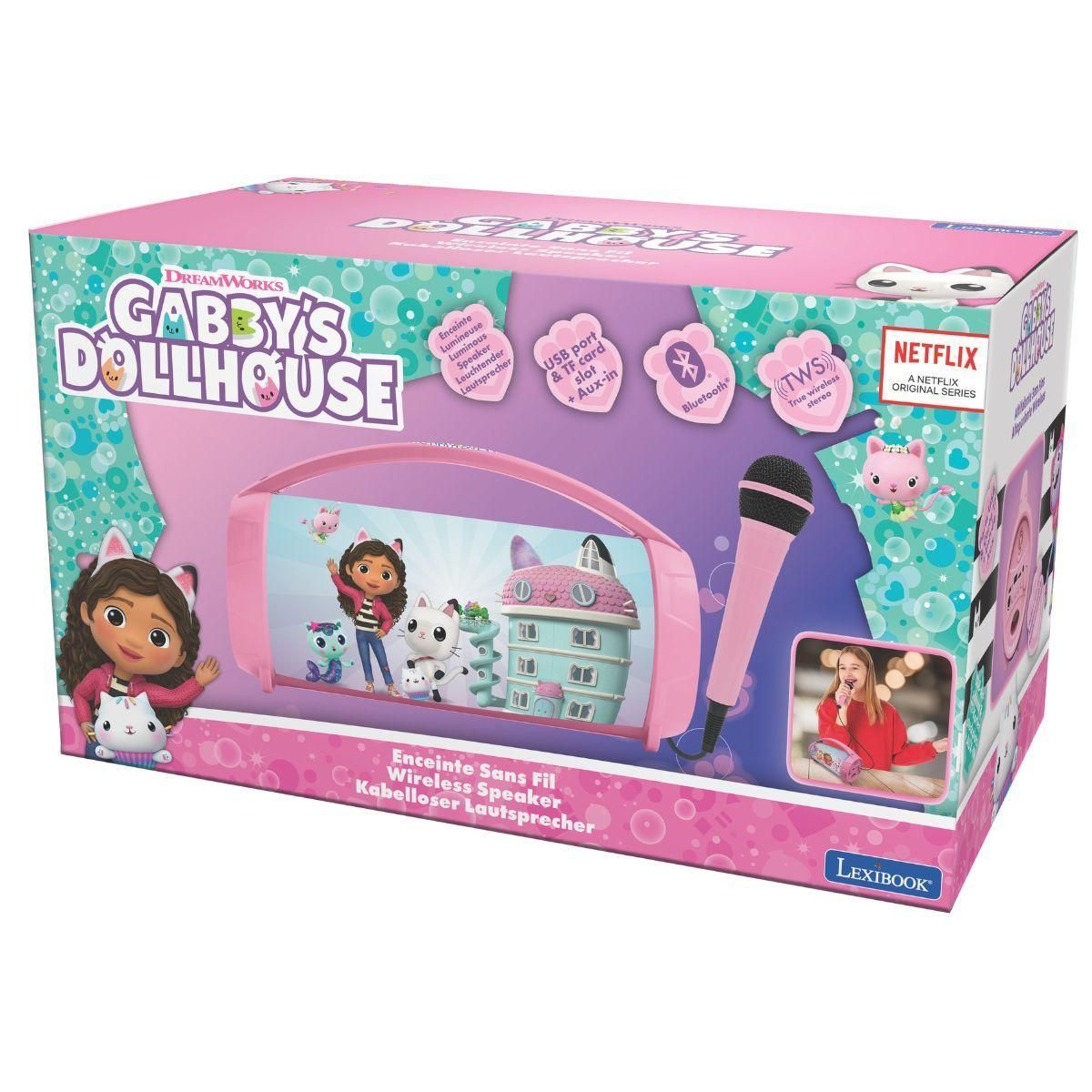 Lexibook Enceinte Bluetooth Sans-Fil Lumineuse avec Micro Gabby et la Maison Magique