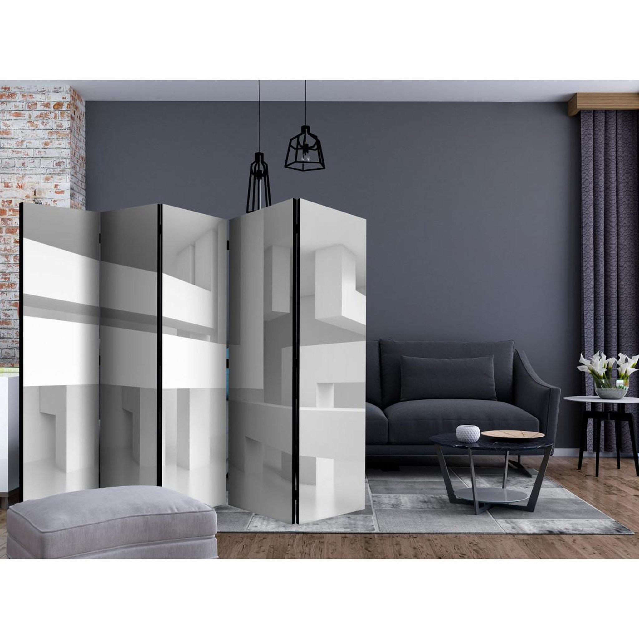 Voir la diapositive 2 : Paris Prix Paravent 5 volets  alabaster maze  172x225cm