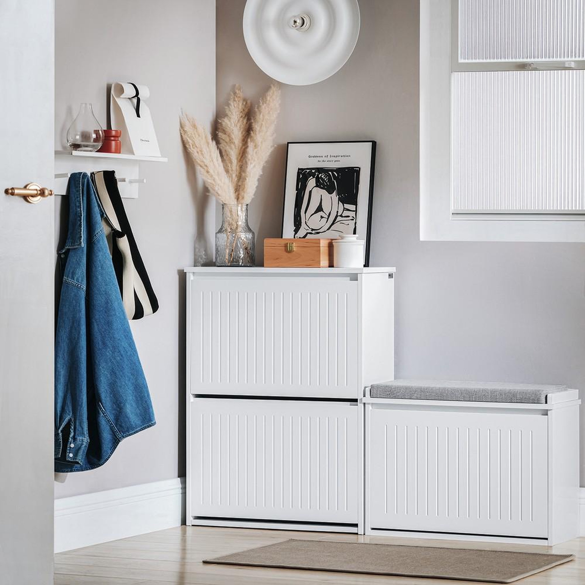 Voir la diapositive 2 : SOBUY SoBuy - Meuble À Chaussures 2 portes - Nordique - FSR165-K