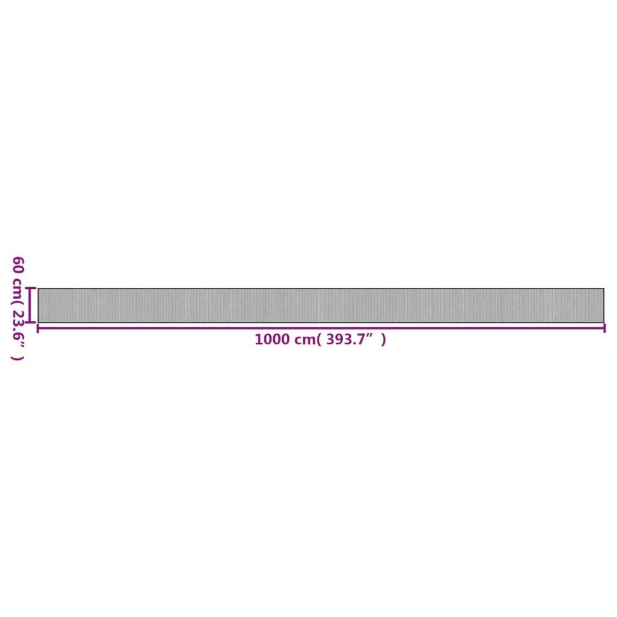 VIDAXL Tapis rectangulaire gris 60x1000 cm bambou