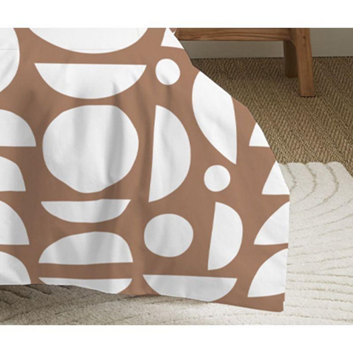 COTON PUR Pack complet housse de couette réversible pour lit 180 x 200 cm  King size  Mykonos sienne