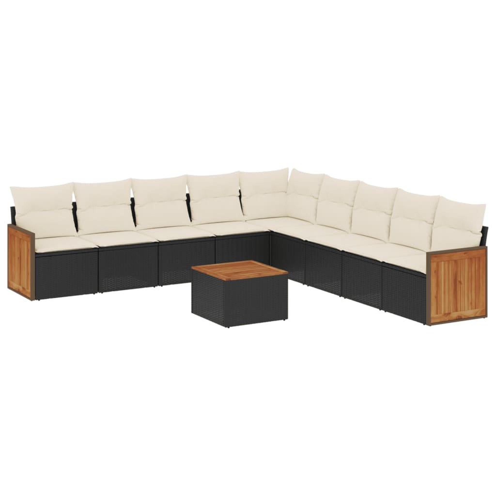 Voir la diapositive 2 : VIDAXL Salon de jardin 10 pcs avec coussins noir resine tressee