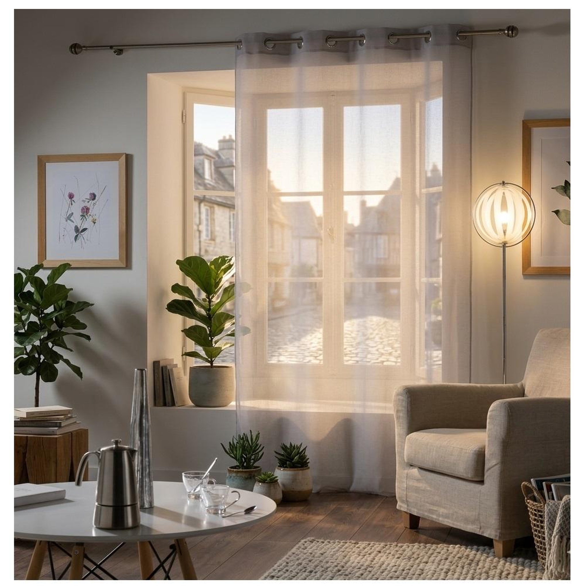 Voir la diapositive 2 : Eden Voilage a oeillets telma design et moderne