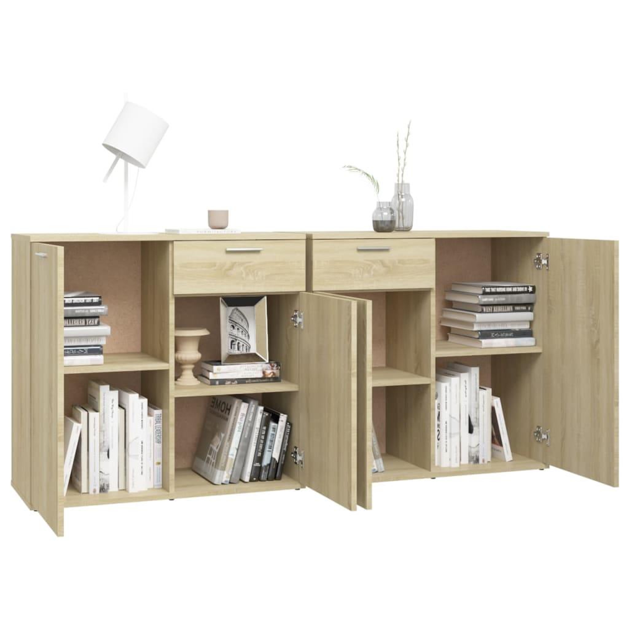 Voir la diapositive 4 : VIDAXL Buffet Chene sonoma 160x36x75 cm Bois d'ingenierie