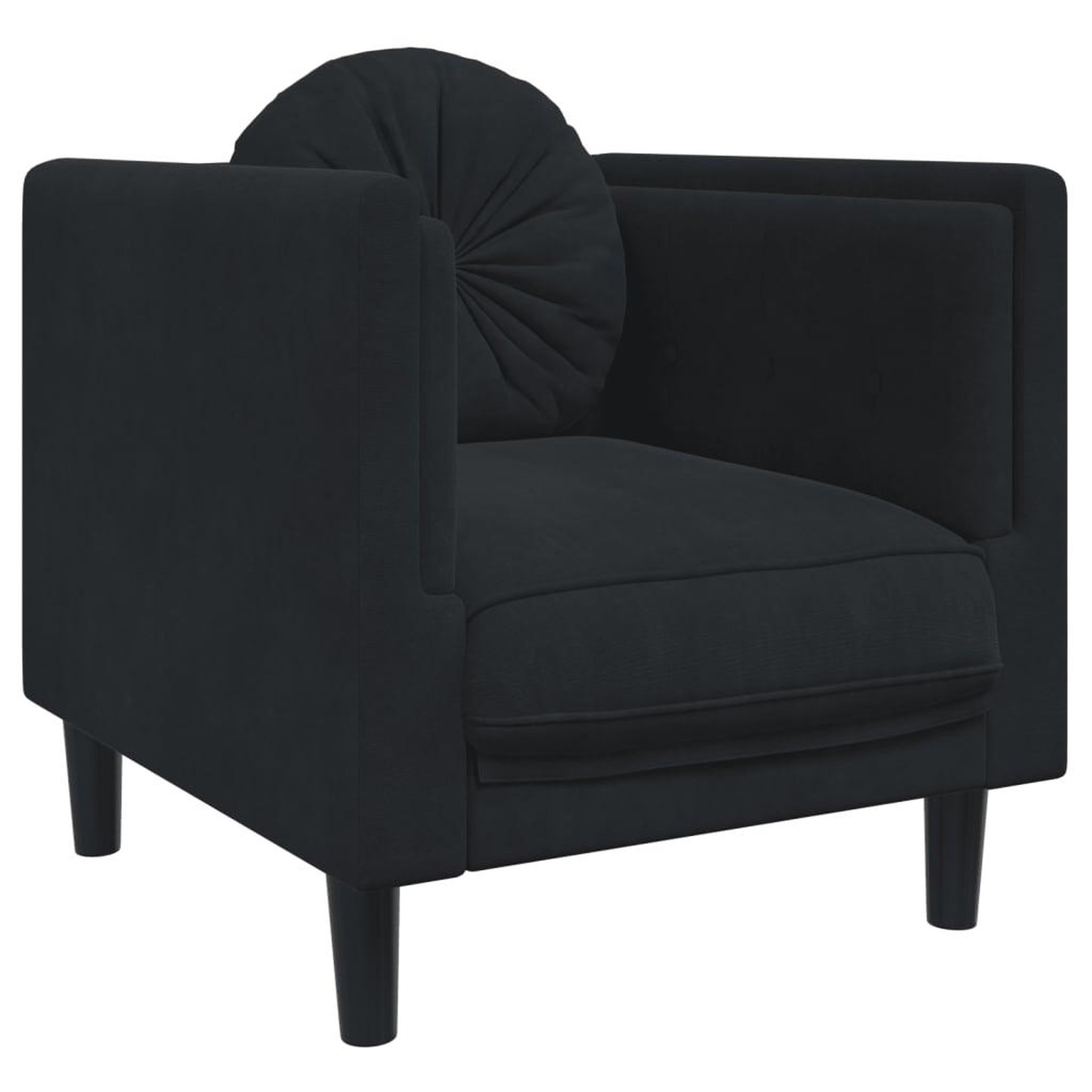 Voir la diapositive 4 : VIDAXL Ensemble de canapes 3 pcs avec coussins noir velours