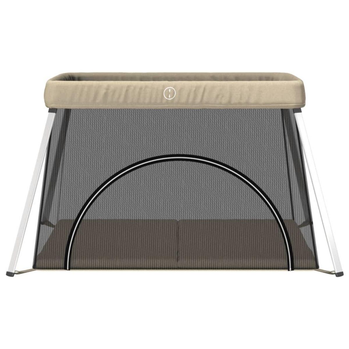 VIDAXL Parc pour bebe avec matelas Taupe Tissu de lin