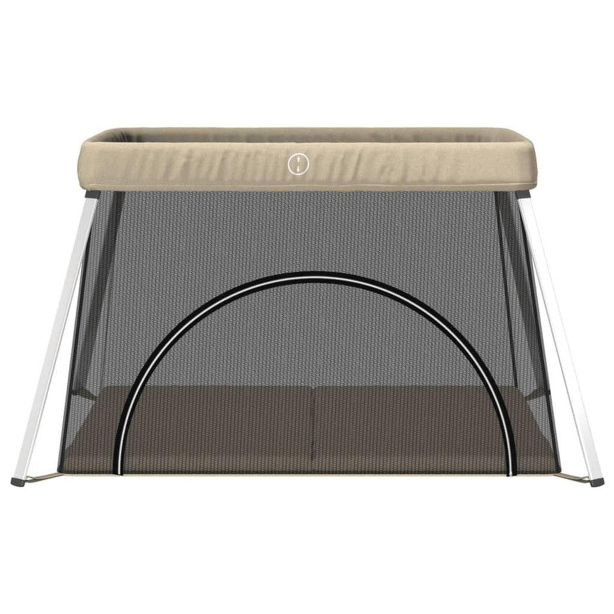 VIDAXL Parc pour bebe avec matelas Taupe Tissu de lin