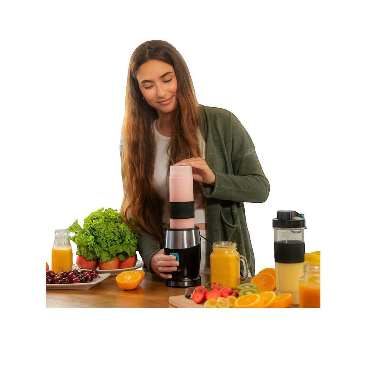 CECOTEC Blender Cecotec Portable Titan 900 W noir avec lames en titane
