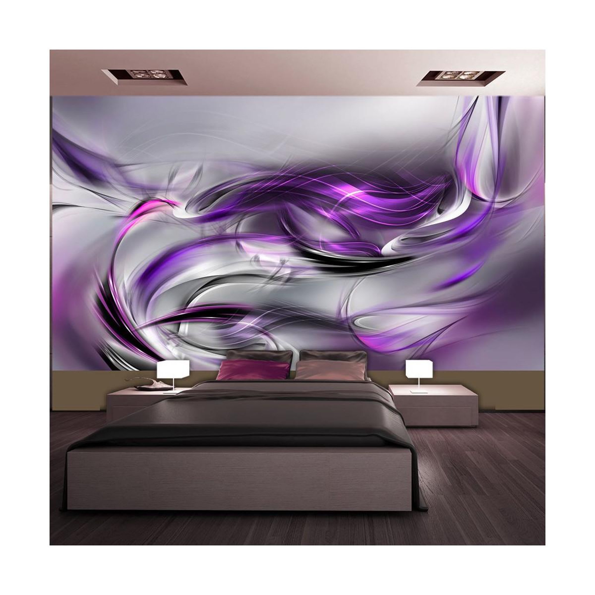 Paris Prix Papier peint xxl  tourbillons pourpre ii  280x500cm