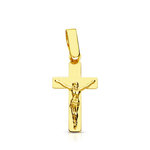 L'ATELIER D'AZUR Pendentif - Médaille Christ sur la Croix Or 18 Carats 750 Jaune - Chaine Offerte