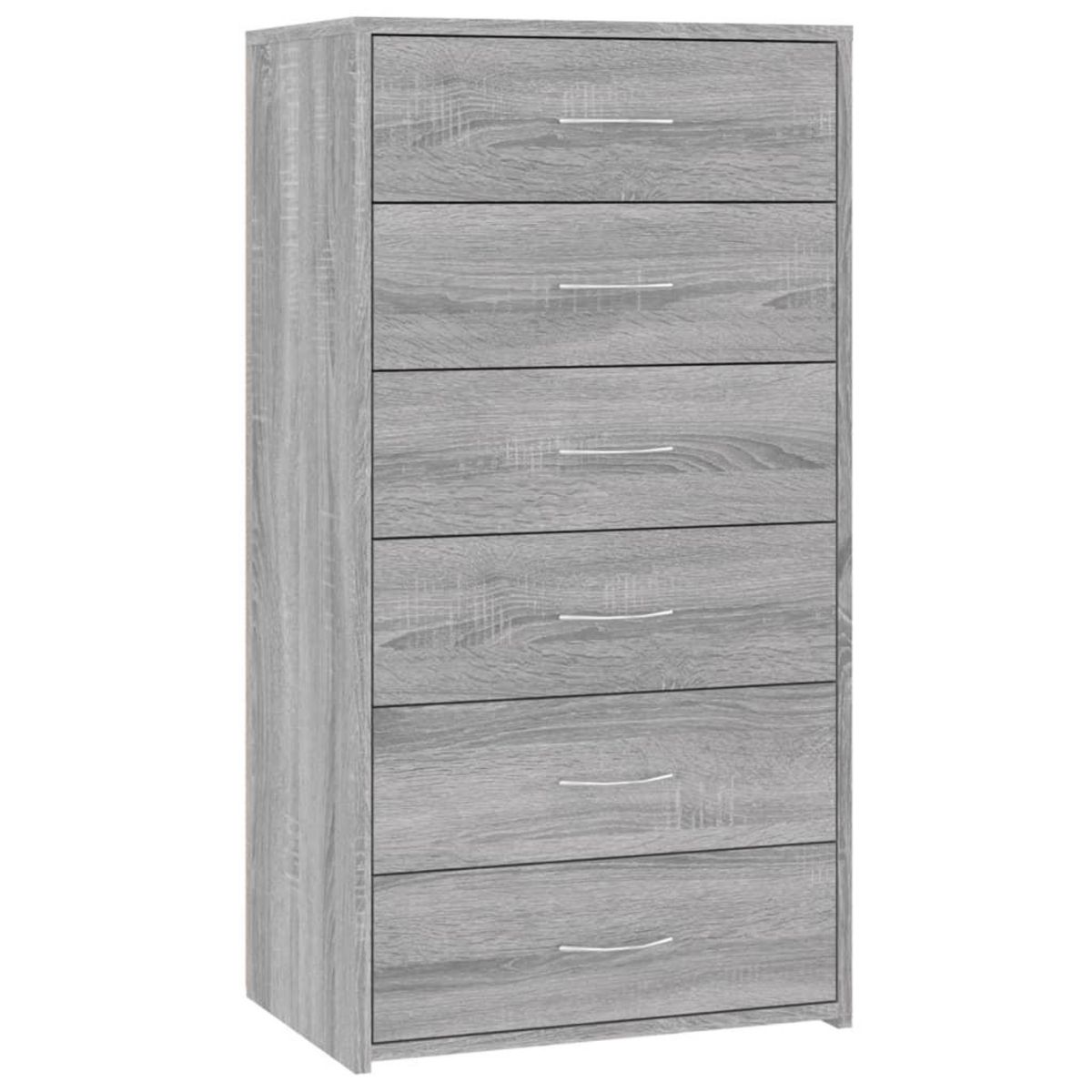 VIDAXL Buffet avec 6 tiroirs Sonoma gris 50x34x96 cm Bois d'ingenierie