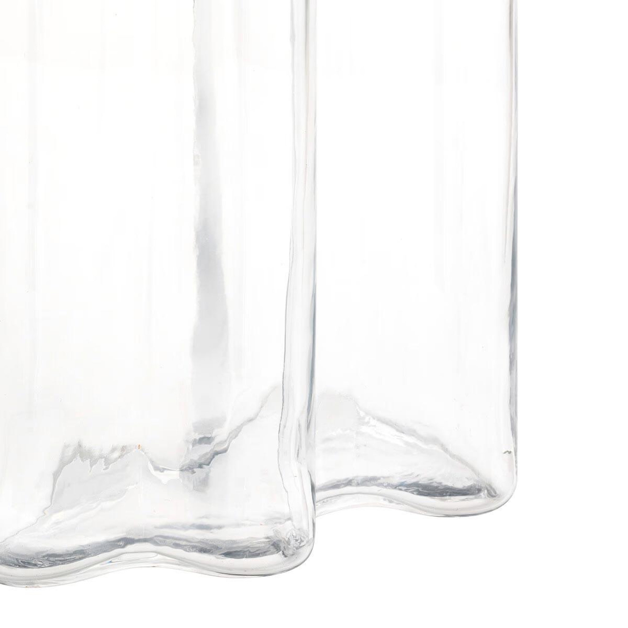 Voir la diapositive 3 : ATMOSPHERA Vase vague en verre  kade  25cm transparent
