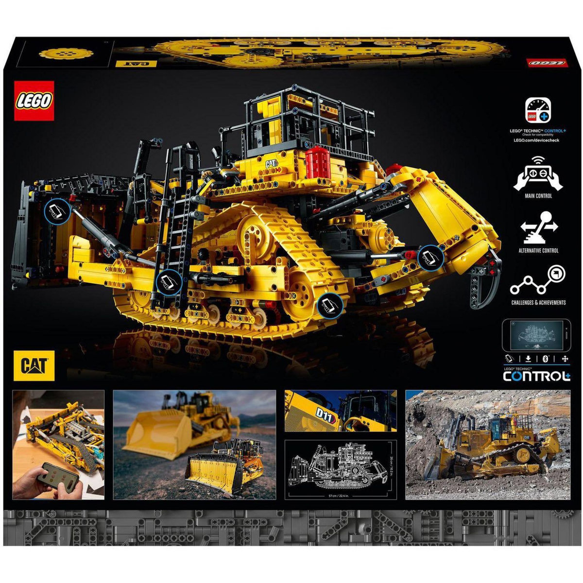 LEGO Technic 42131 Bulldozer D11 Cat Véhicule de Chantier Télécommandé avec Application