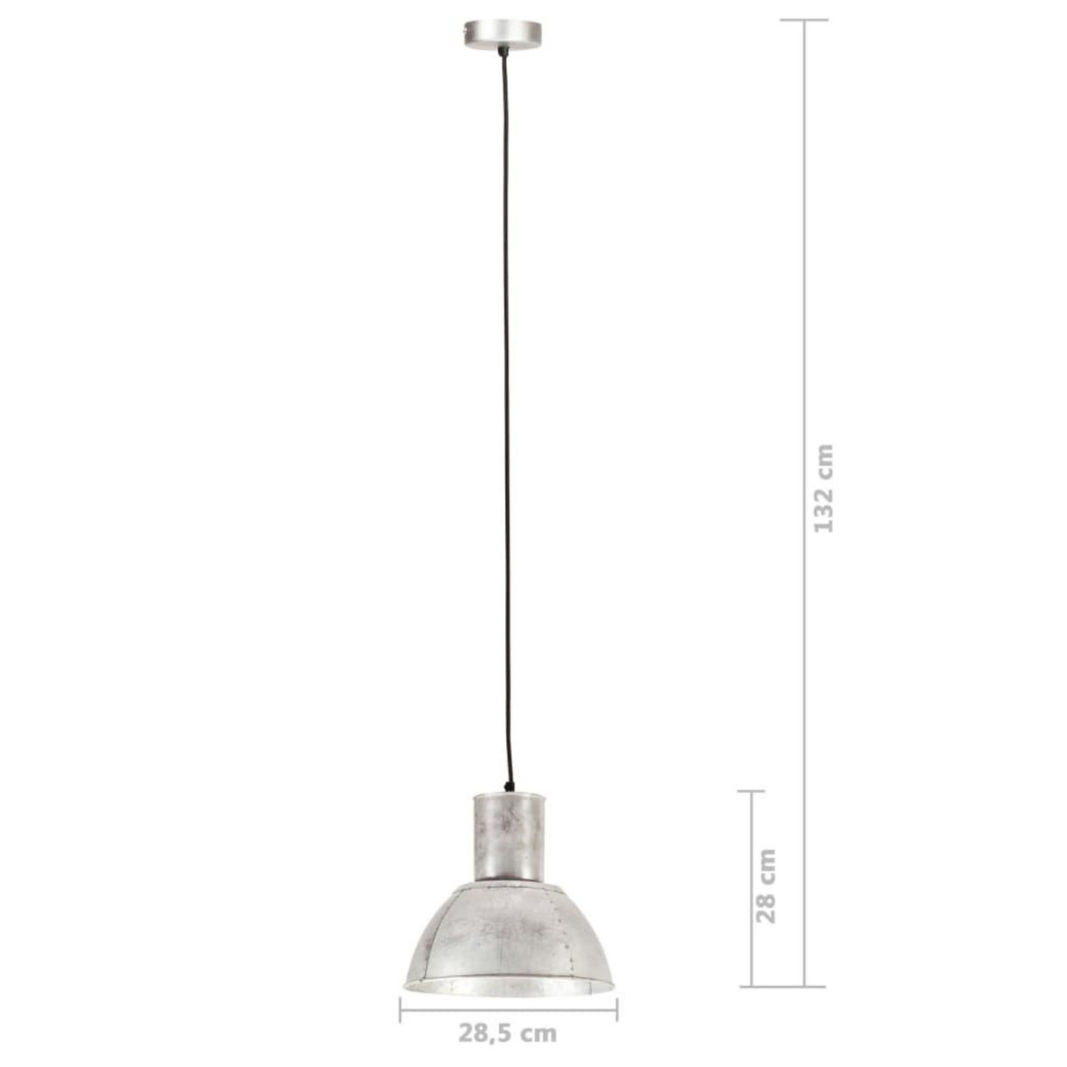 VIDAXL Lampe suspendue 25 W Argente Rond 28,5 cm E27