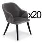 Voir la diapositive 1 : Paris Prix Lot de 20 Fauteuils en Velours  Yugnat  85cm Gris