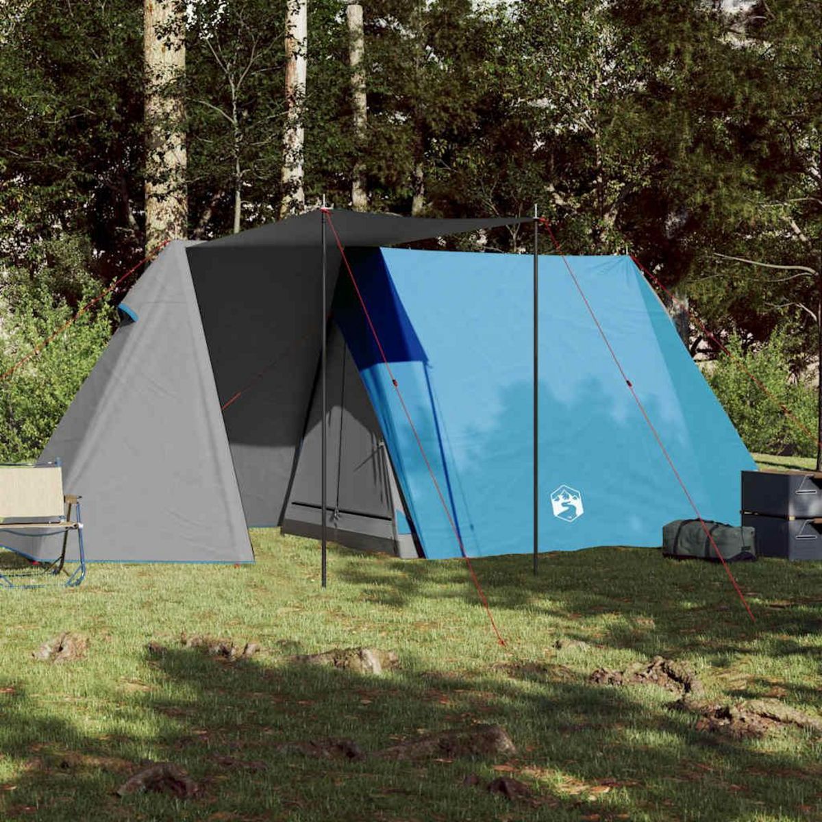 VIDAXL Tente de camping 3 personnes bleu impermeable