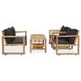 Voir la diapositive 2 : VIDAXL Salon de jardin 4 pcs avec coussins Bambou