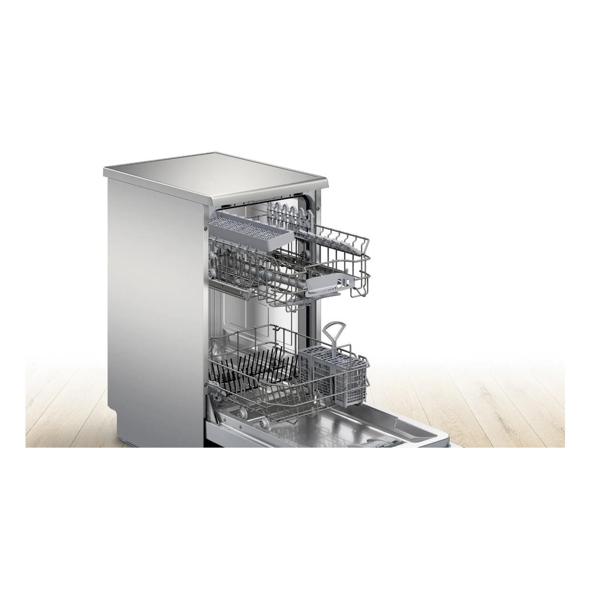 Voir la diapositive 3 : BOSCH Lave-vaisselle 45cm 10 couverts 46db inox - sps2hki58e