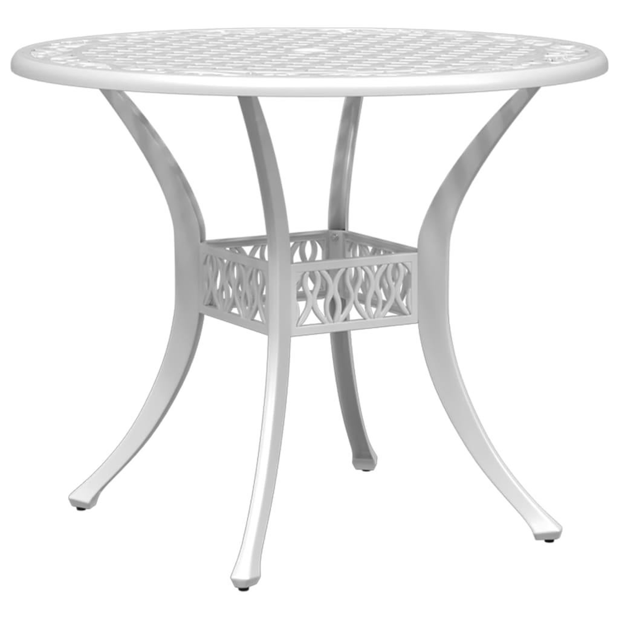 Voir la diapositive 2 : VIDAXL Table de jardin blanc Ø90x75 cm aluminium coule