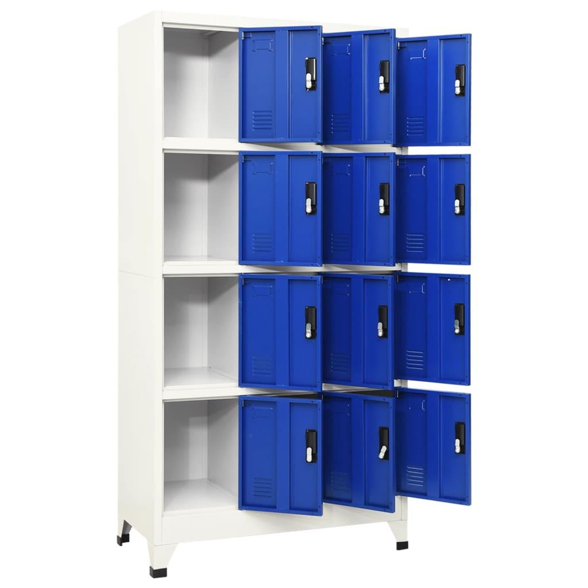 Voir la diapositive 3 : VIDAXL Armoire a casiers Gris et bleu 90x45x180 cm Acier