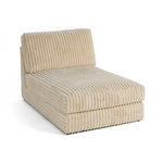 LISA DESIGN Jasper - module méridienne - en fausse fourrure côtelée. Coloris disponibles : Bleu, Beige, Orange, Vert, Gris, Marron