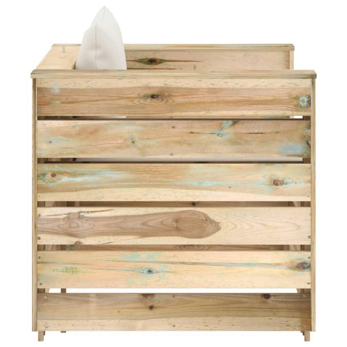 VIDAXL Salon de jardin 2 pcs avec coussins vert bois impregne