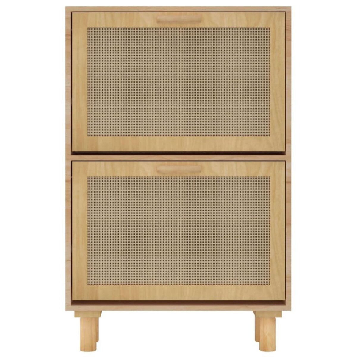 VIDAXL Armoire a chaussures Marron 52x25x80 cm Bois d'ingenierie/rotin