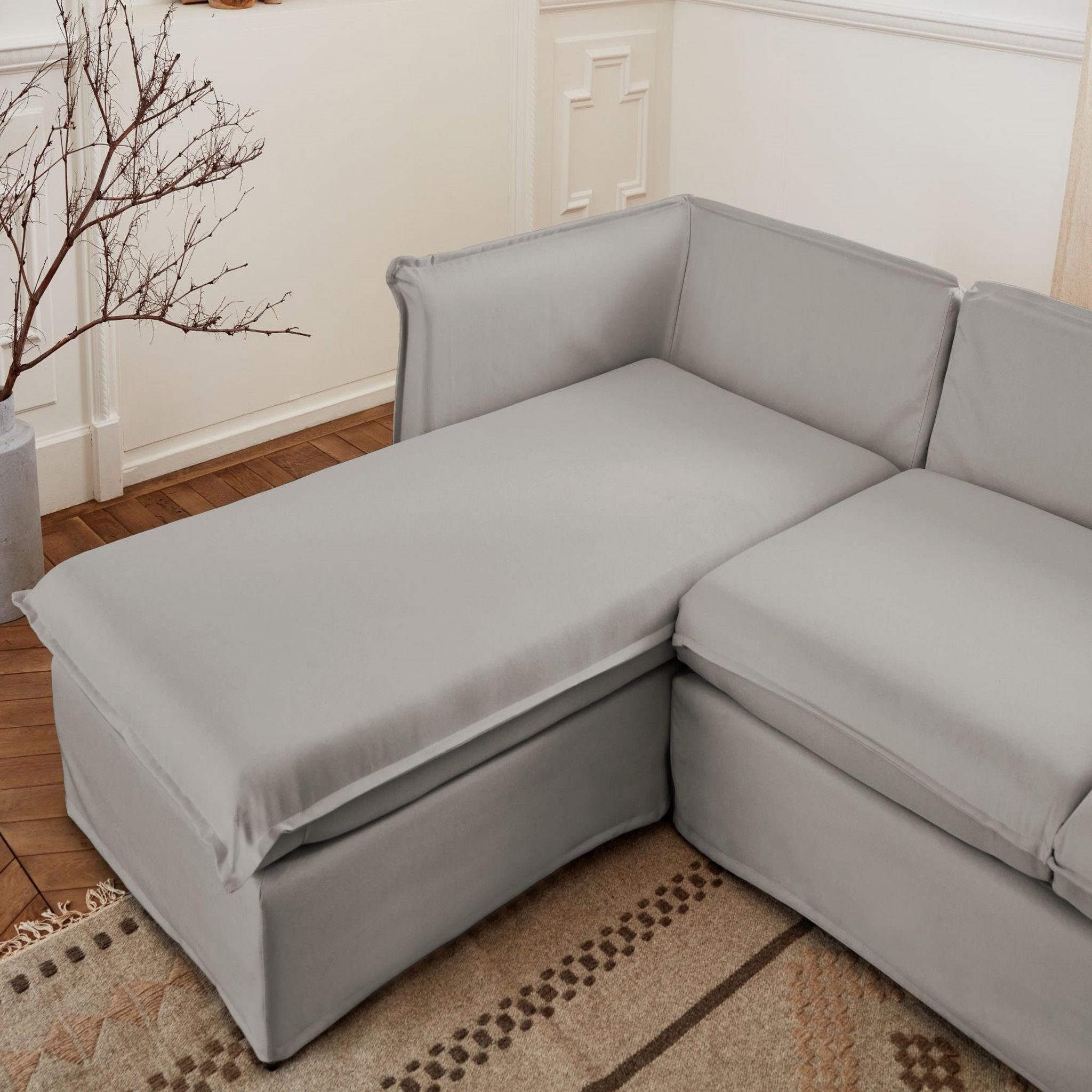 Voir la diapositive 3 : LISA DESIGN Adriann - canapé d'angle gauche fixe - 4 places - en tissu déhoussable