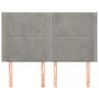 Voir la diapositive 3 : VIDAXL Tete de lit avec oreilles Gris clair 147x16x118/128 cm Velours