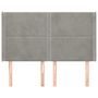 Voir la diapositive 3 : VIDAXL Tete de lit avec oreilles Gris clair 147x16x118/128 cm Velours
