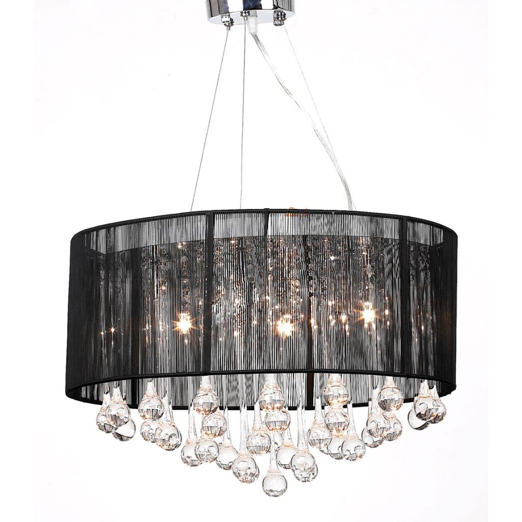 Voir la diapositive 1 : VIDAXL Lustre avec 85 cristaux Noir