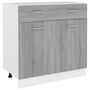 Voir la diapositive 2 : VIDAXL Armoire de plancher a tiroir Sonoma gris 80x46x81,5 cm