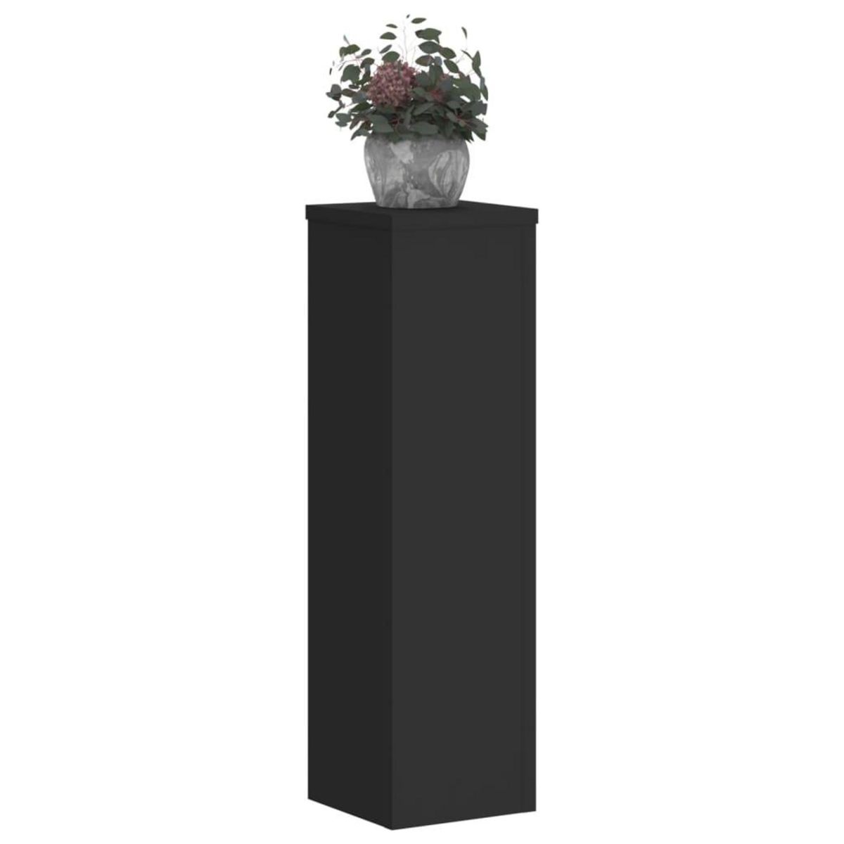 VIDAXL Supports pour plantes 2 pcs noir 17x17x60 cm bois d'ingenierie