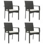 Voir la diapositive 4 : VIDAXL Ensemble a manger de jardin coussins 5pcs Noir Resine tressee