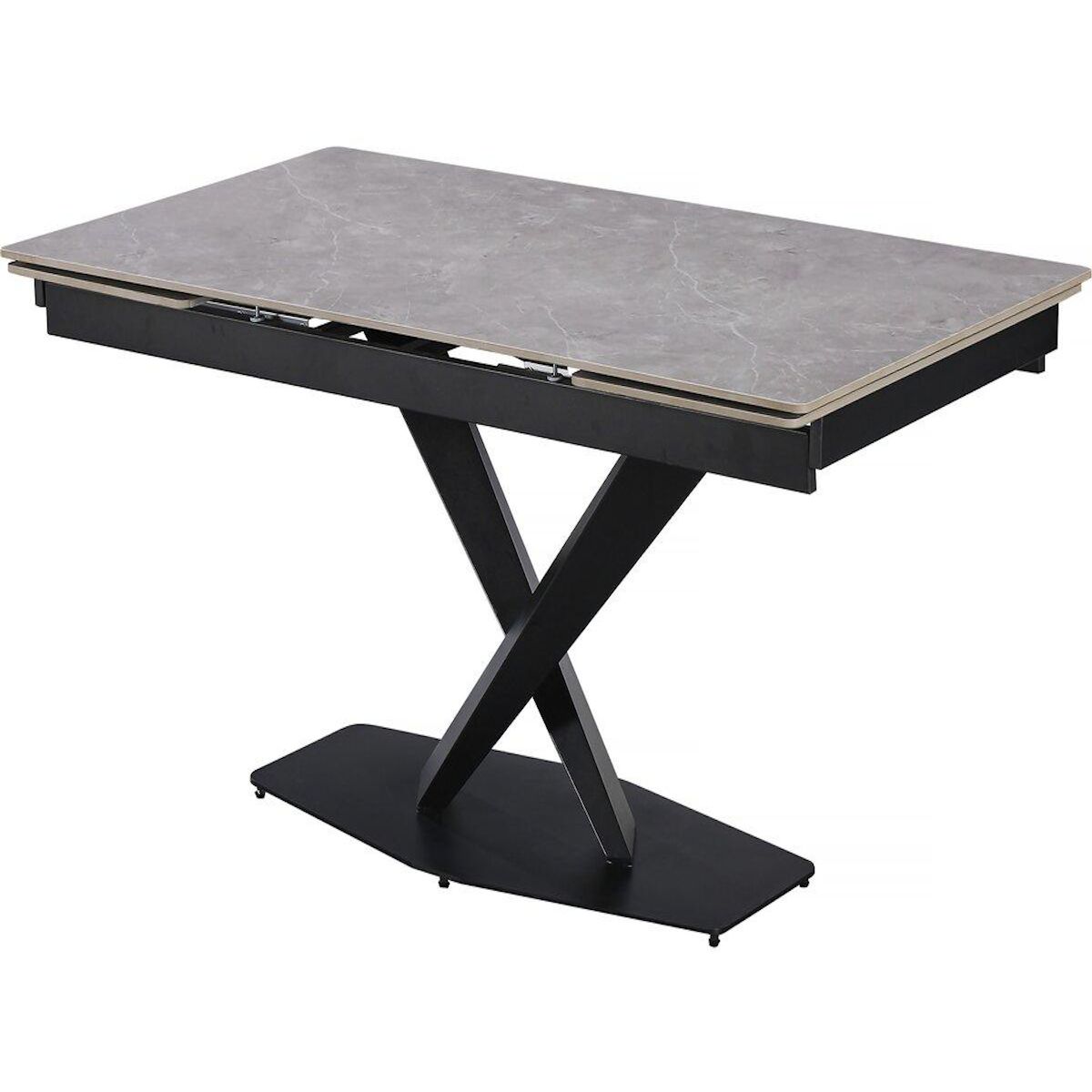 Habitat et Jardin Table à manger extensible en céramique 6 à 10 personnes  Silence  - Gris marbré