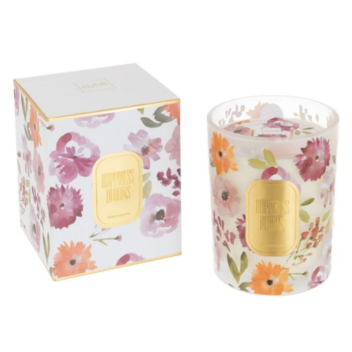 Paris Prix Bougie Parfumée  Happiness Blooms  12cm Mimosa & Rose