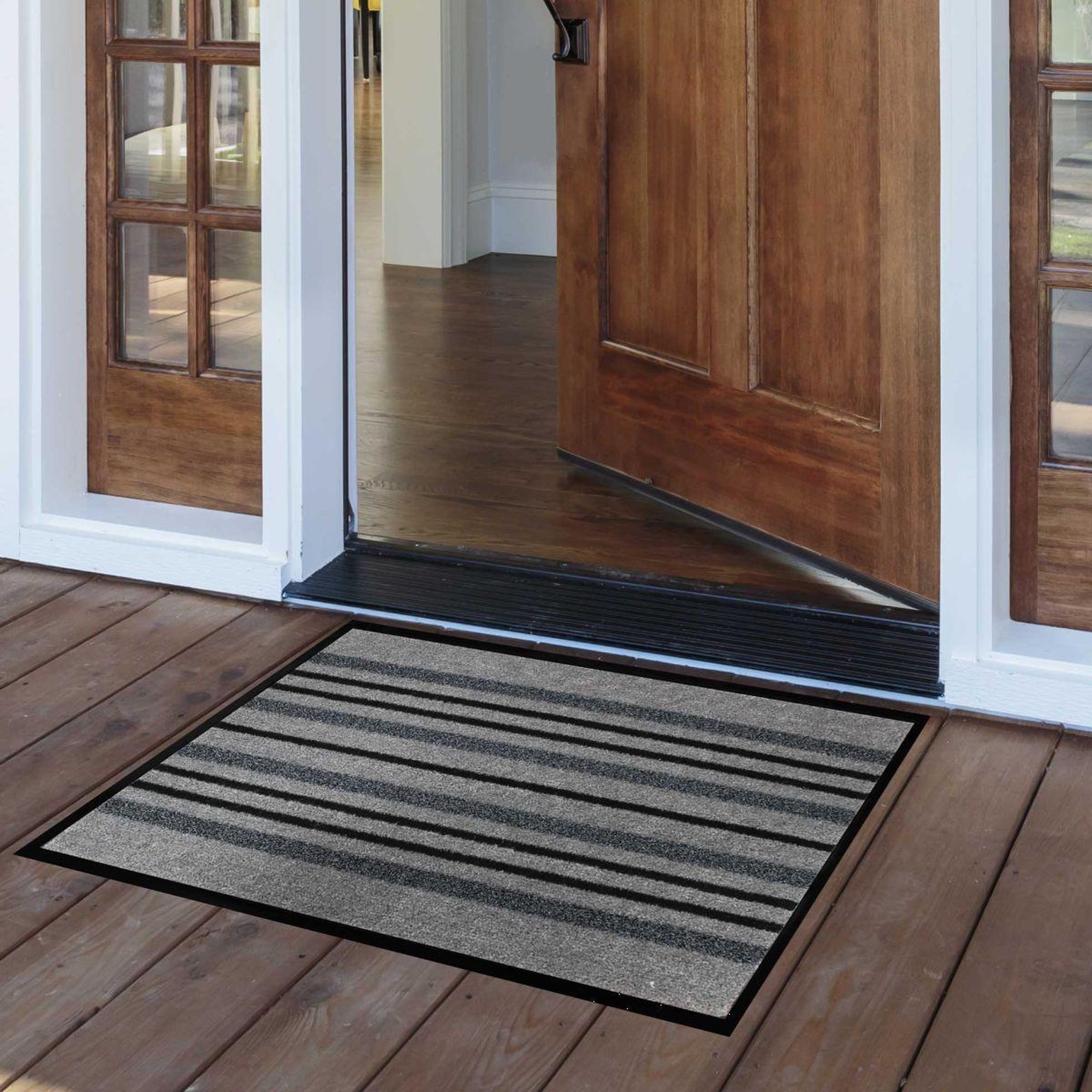 Voir la diapositive 4 : Douceur d'Intérieur Tapis d'entrée anti-poussière  piano  50x80cm gris