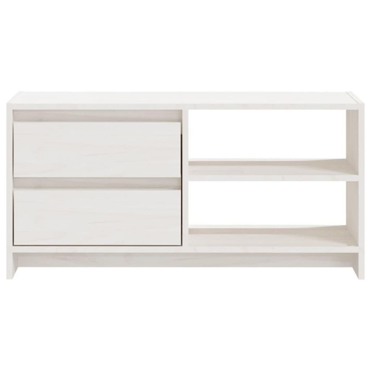 VIDAXL Meuble TV Blanc 80x31x39 cm Bois de pin massif