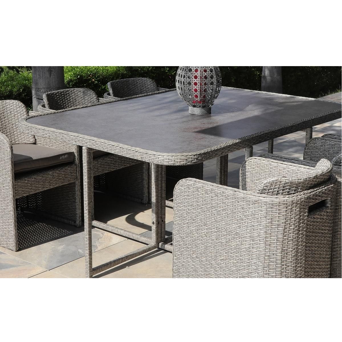 Salon de jardin encastrable 6 personnes THYM + housse