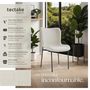 Voir la diapositive 2 : tectake Chaise rembourrée forme ergonomique avec dossier haut Tissu blanc cassé/noir Lot de 2