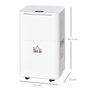 Voir la diapositive 3 : HOMCOM HOMCOM Déshumidificateur portable électrique silencieux 195W capacité max. réservoir 2L évacuation continue 10L/24H idéal pièces 12 m² max. blanc