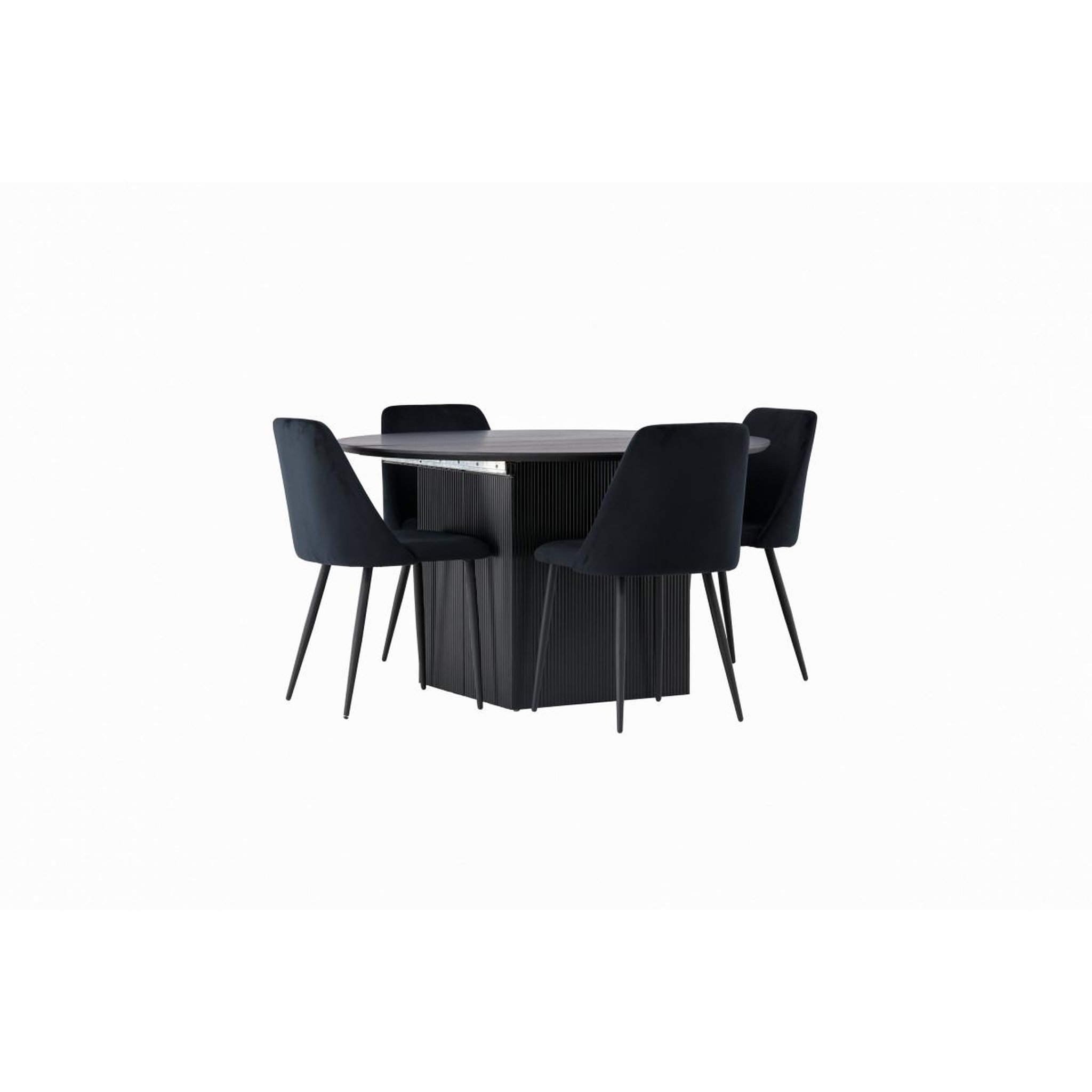 Voir la diapositive 4 : Paris Prix Ensemble table à manger extensible & 4 chaises  matilda & night  130-180cm noir
