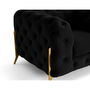 Voir la diapositive 5 : LISA DESIGN Camden - fauteuil chesterfield en velours - pieds en métal doré