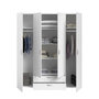 Voir la diapositive 4 : PARISOT Armoire VARIA - Décor blanc - 4 portes battantes + 2 tiroirs - L 160 x H 185 x P 51 cm - PARISOT