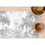 Voir la diapositive 2 : HABITABLE Lot de 6 sets de table motifs jungle SAGE - 28 x 43 cm - Gris et blanc